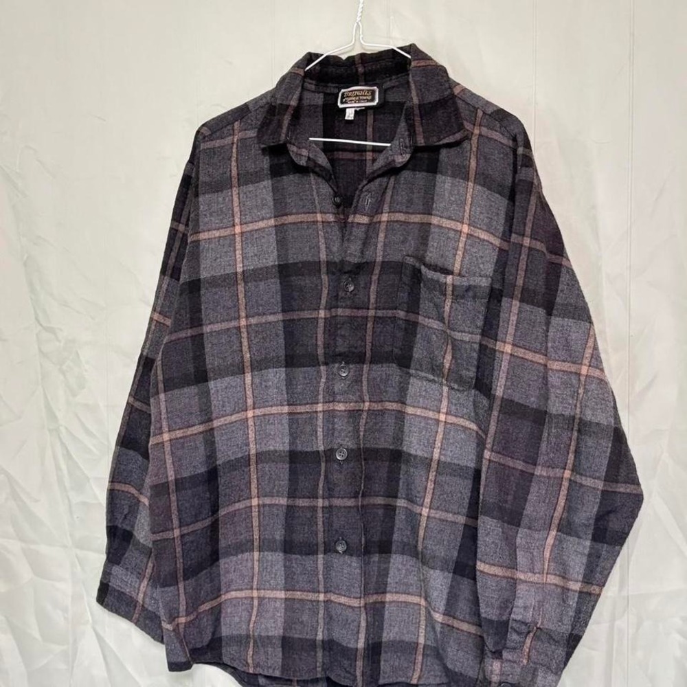 Vintage Britches of Georgetown 100%Wool Plaid Button-Up Shirt Long Sleeve Size L
